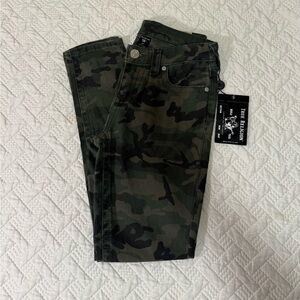 True Religion Women’s Skinny Camo Jeans - Olive Green & Black